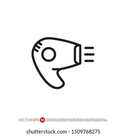 Pictograph of hair dryer for template logo, icon, and identity vector designs.
