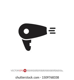 Pictograph of hair dryer for template logo, icon, and identity vector designs.
