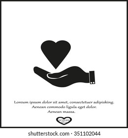 Pictograph of heart in hand