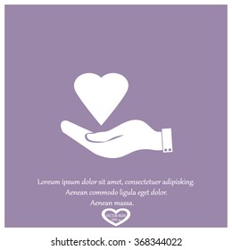 Pictograph of heart in hand