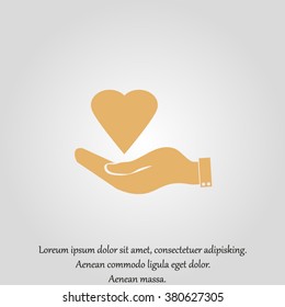 Pictograph of heart in hand