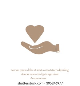 Pictograph of heart in hand