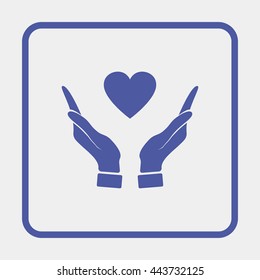 Pictograph of heart in hand.