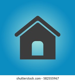 Pictograph of home. Flat vector illustration in black on white background.