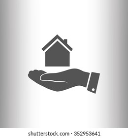 Pictograph of home in hand