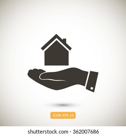 Pictograph of home in hand