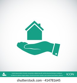Pictograph of home in hand