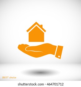 Pictograph of home in hand