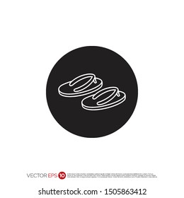 Pictograph of home slipper for template logo, icon, and identity vector designs.