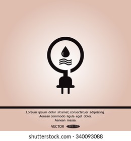 Pictograph hydro-electric vector icon