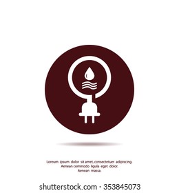 Pictograph hydro-electric vector icon