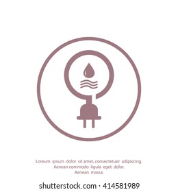 Pictograph hydro-electric vector icon