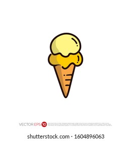 Pictograph of Ice Cream in color for template logo, icon, identity vector designs, and graphic resources.