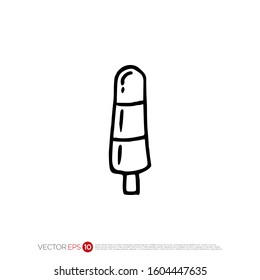 Pictograph of Ice Cream in outline for template logo, icon, identity vector designs, and graphic resources.