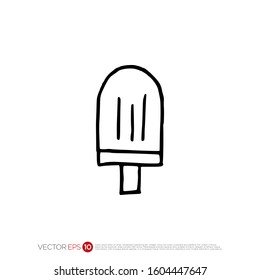 Pictograph of Ice Cream in outline for template logo, icon, identity vector designs, and graphic resources.