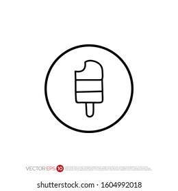 Pictograph of Ice Cream in outline for template logo, icon, identity vector designs, and graphic resources.