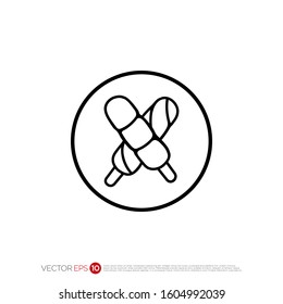 Pictograph of Ice Cream in outline for template logo, icon, identity vector designs, and graphic resources.