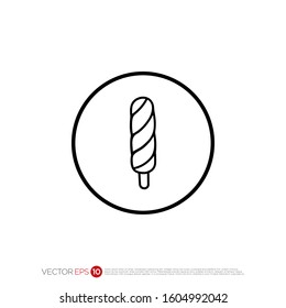 Pictograph of Ice Cream in outline for template logo, icon, identity vector designs, and graphic resources.
