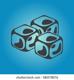 Pictograph of Ice cube. Flat vector illustration in black on white background.