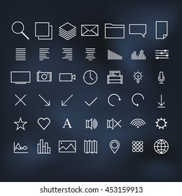 Pictograph. Icons. Contour graphics.