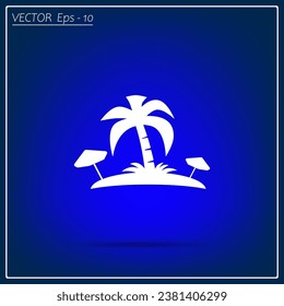 Pictograph of island flat vector.
