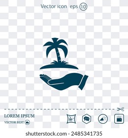 Pictograph of island on the hand