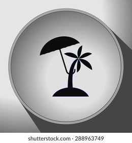 Pictograph of island. Stock Vector Pointer. Flat design style.