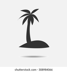 Pictograph of island - vector illustration