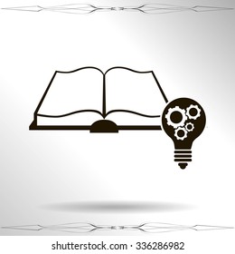 Pictograph of light bulb and catalog