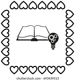 Pictograph of light bulb and catalog