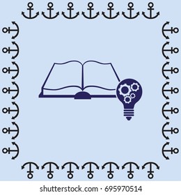 Pictograph of light bulb and catalog