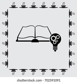 Pictograph of light bulb and catalog