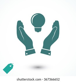 Pictograph of light bulb icon