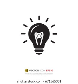Pictograph of light bulb for icon, logo and identity designs