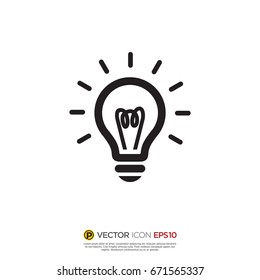 Pictograph of light bulb for icon, logo and identity designs