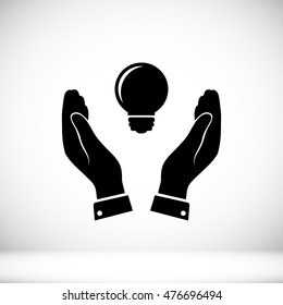 Pictograph of light bulb icon, vector best flat, EPS