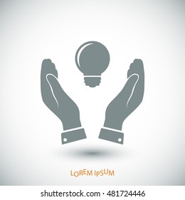 Pictograph of light bulb icon, vector best flat icon, EPS