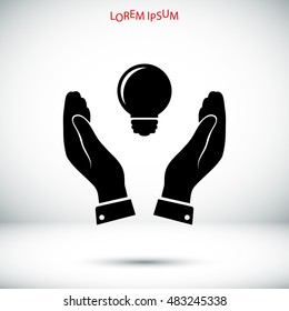 Pictograph of light bulb icon, vector best flat icon, EPS