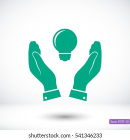 Pictograph of light bulb icon, vector best flat icon, EPS
