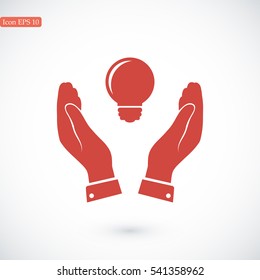 Pictograph of light bulb icon, vector best flat icon, EPS