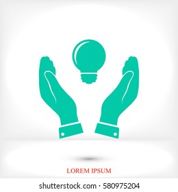 Pictograph of light bulb icon, vector best flat icon, EPS