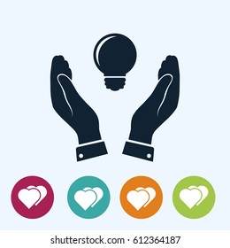 Pictograph of light bulb icon, vector best flat icon, EPS