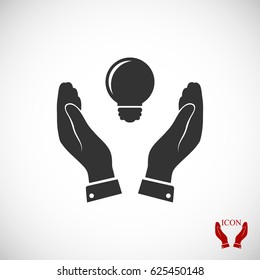 Pictograph of light bulb icon, vector best flat icon, EPS