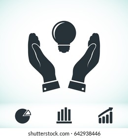 Pictograph of light bulb icon, vector best flat icon, EPS