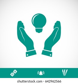 Pictograph of light bulb icon, vector best flat icon, EPS