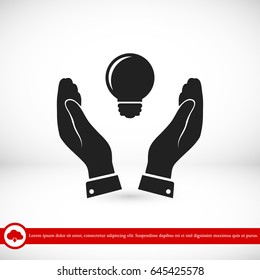 Pictograph of light bulb icon, vector best flat icon, EPS