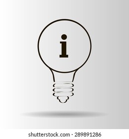 Pictograph of light bulb.Information sign icon, vector illustration. Flat design style 