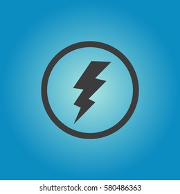 Pictograph of lightning. Flat vector illustration in black on white background.