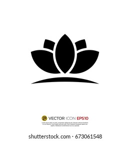 Pictograph of lotus for icon, logo and identity designs.