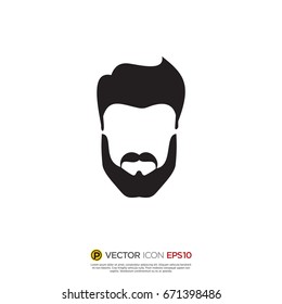 Pictograph of man with beard, barber for icon, logo and identity designs
